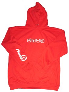 4 snowboarders red sweatshirt